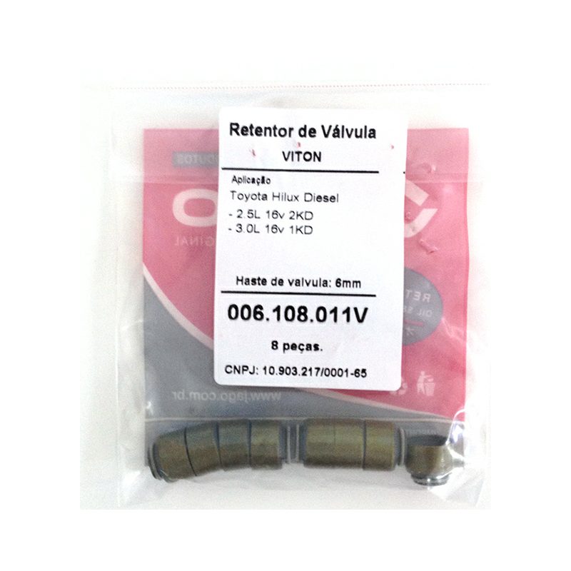 RETENTOR VALVULA TOYOTA 2.5/3.0 16V HILUX (2KD/1KD)