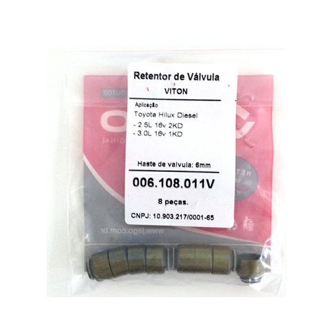 RETENTOR VALVULA TOYOTA 2.5/3.0 16V HILUX (2KD/1KD)